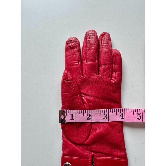 KENNETH COLE REACTION Red Leather Grommet Trim Wool Knit Lined Gloves, Size 7.5 - Picture 15 of 16
